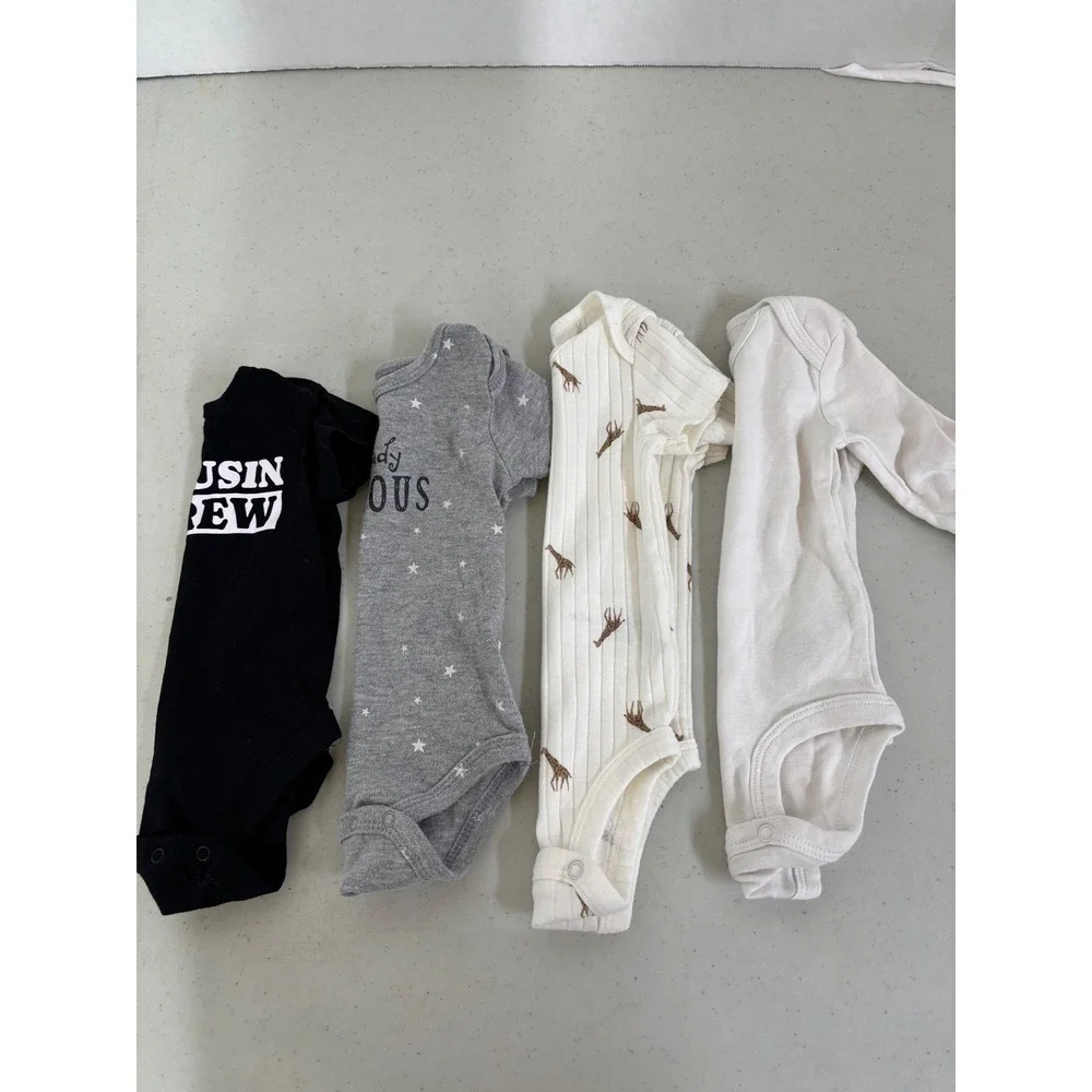 Baby Bodysuit 4 Pack 0 3 Months Giraffe Famous Cousin Crew‎